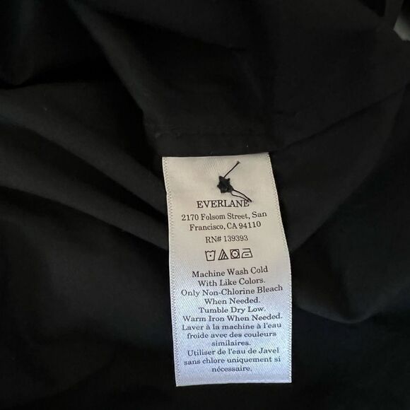 New Everlane The Supima® Cotton Short-Sleeve Shirt Dress in Black Size 12 - Picture 9 of 13